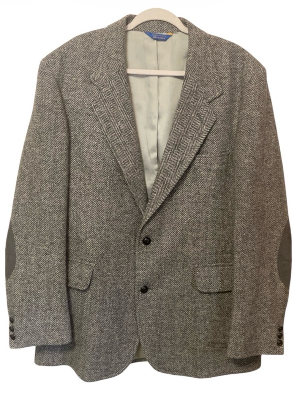 Pendleton Men’s 46L Herringbone Wool Blazer Sport Coat Elbow Patches USA